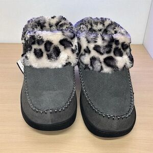 New With Box EARTH ORIGINS WOMEN’S or Girls SUEDE SLIPPER FAUX FUR SIZE 6